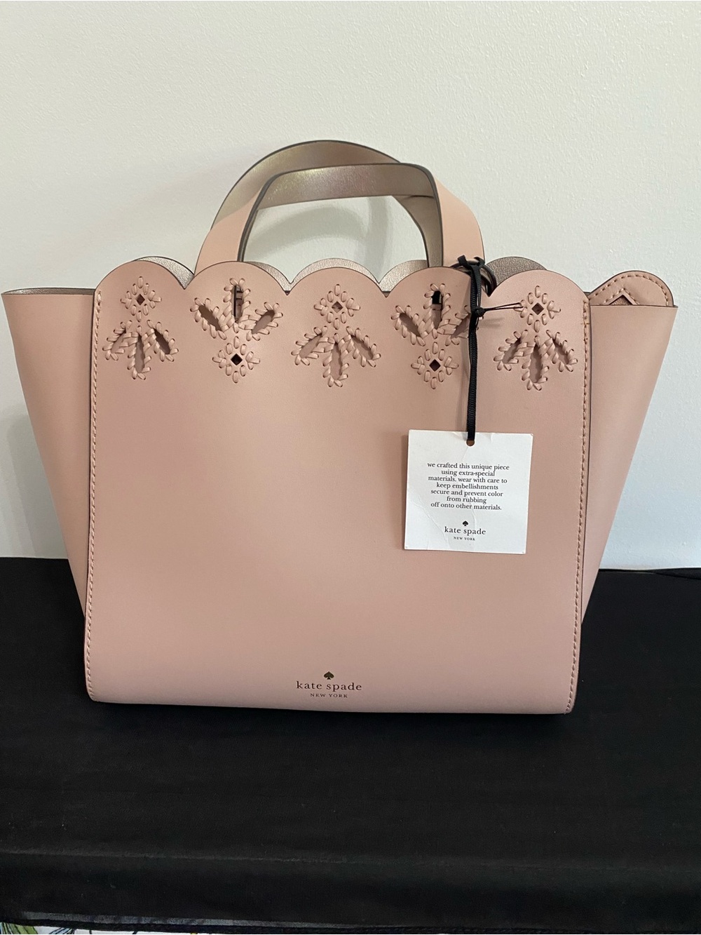 Kate Spade Magnolia Eyelet Mina Pink Scallop Satchel Bag